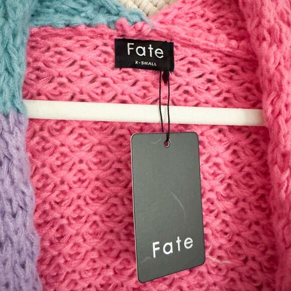 Fate Colorblock Knit Cardigan Oversized Women’s XS - Picture 4 of 7